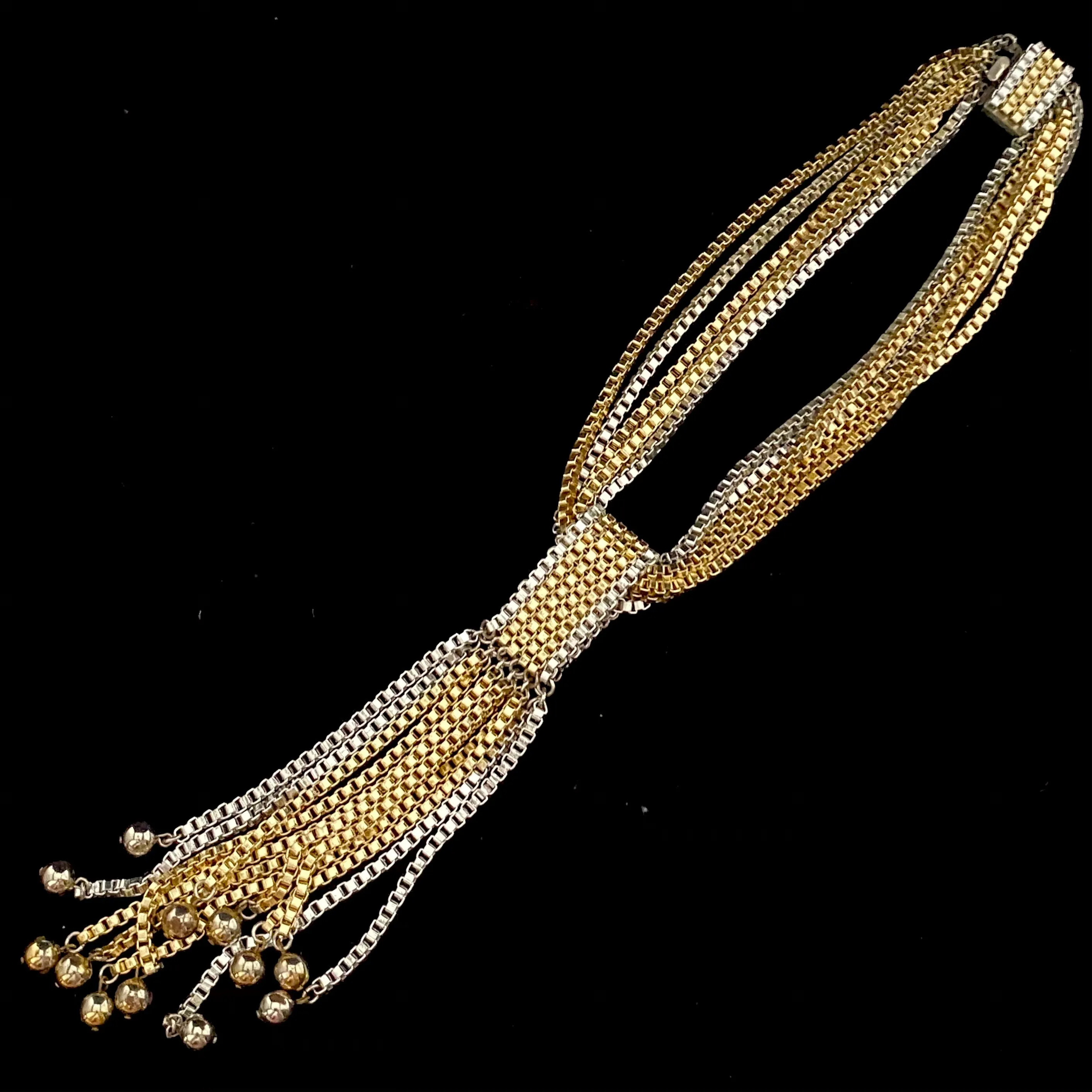 50s/60s GM Gold & Silver-Tone Box Chain Necklace