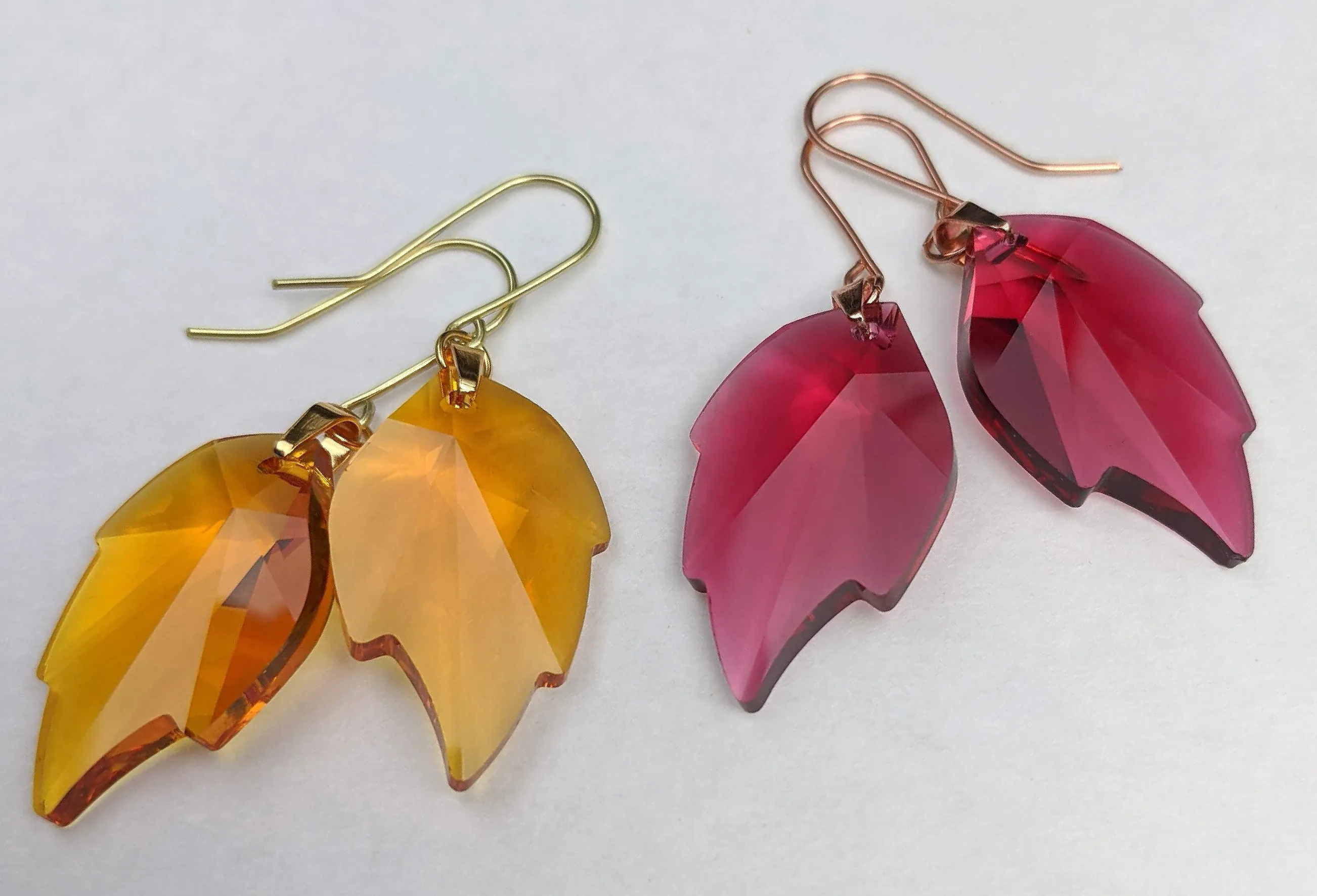 RED HARVEST LEAF EARRINGS
